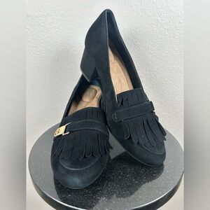 Giani Bernini “Llianaa” Black Suede Block Heel Pumps – Size 7